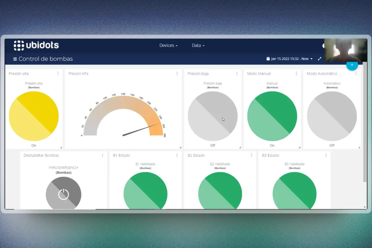 Control de bombas Proteus/Ubidots
